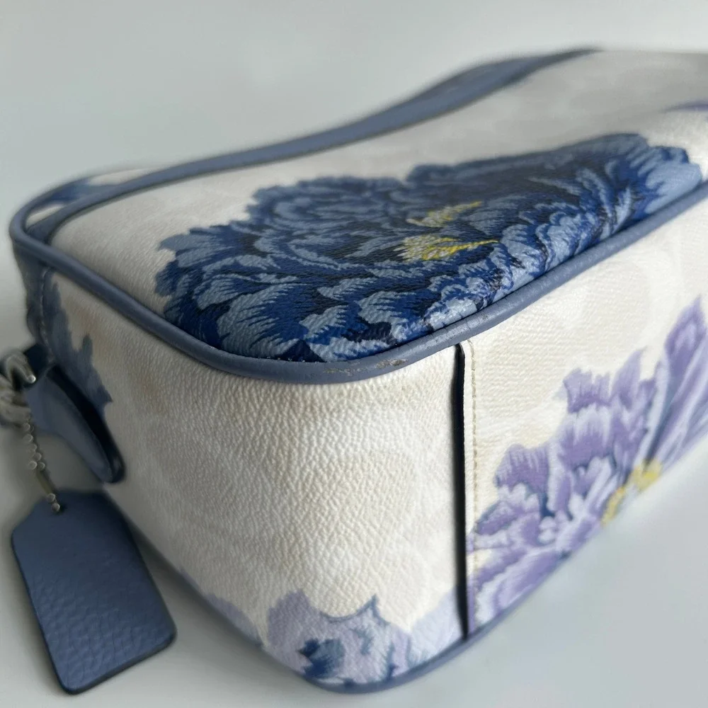 Coach Jes Crossbody Kaffe Fassett Floral Signature Canvas Leather Bag Excellent